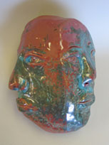 Copper and Green Lustre Faces