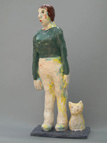 Figure with Green Shirt & Cat