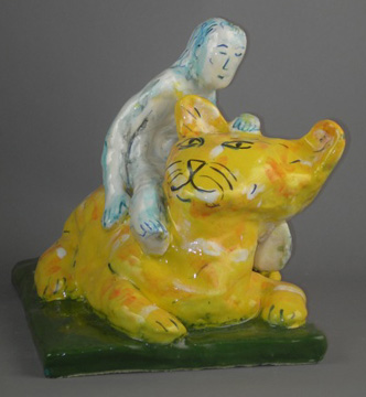 Figure on Yellow Cat