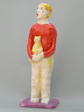 Figure with Red Shirt & Cat