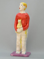 Figure with Red Shirt & Cat